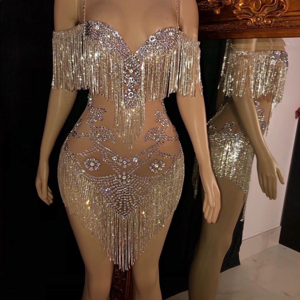 Diamond mesh dress